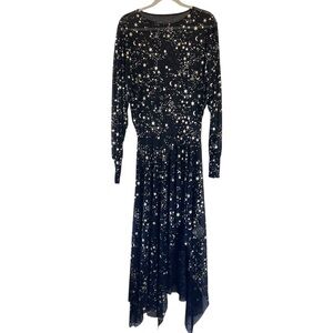 BlackMilk Celestial Star & Moon Maxi Dress SZ S Witchy Halloween Dark Goddess